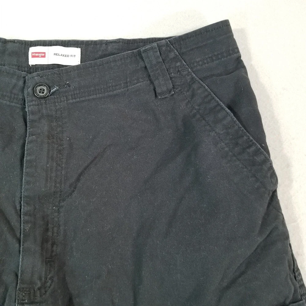 Wrangler cargo pants men's 38x32 relaxed fit black stretch outdoor hiking